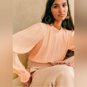 Sezane Sibie Blouse Rosy Beige - Size 6
